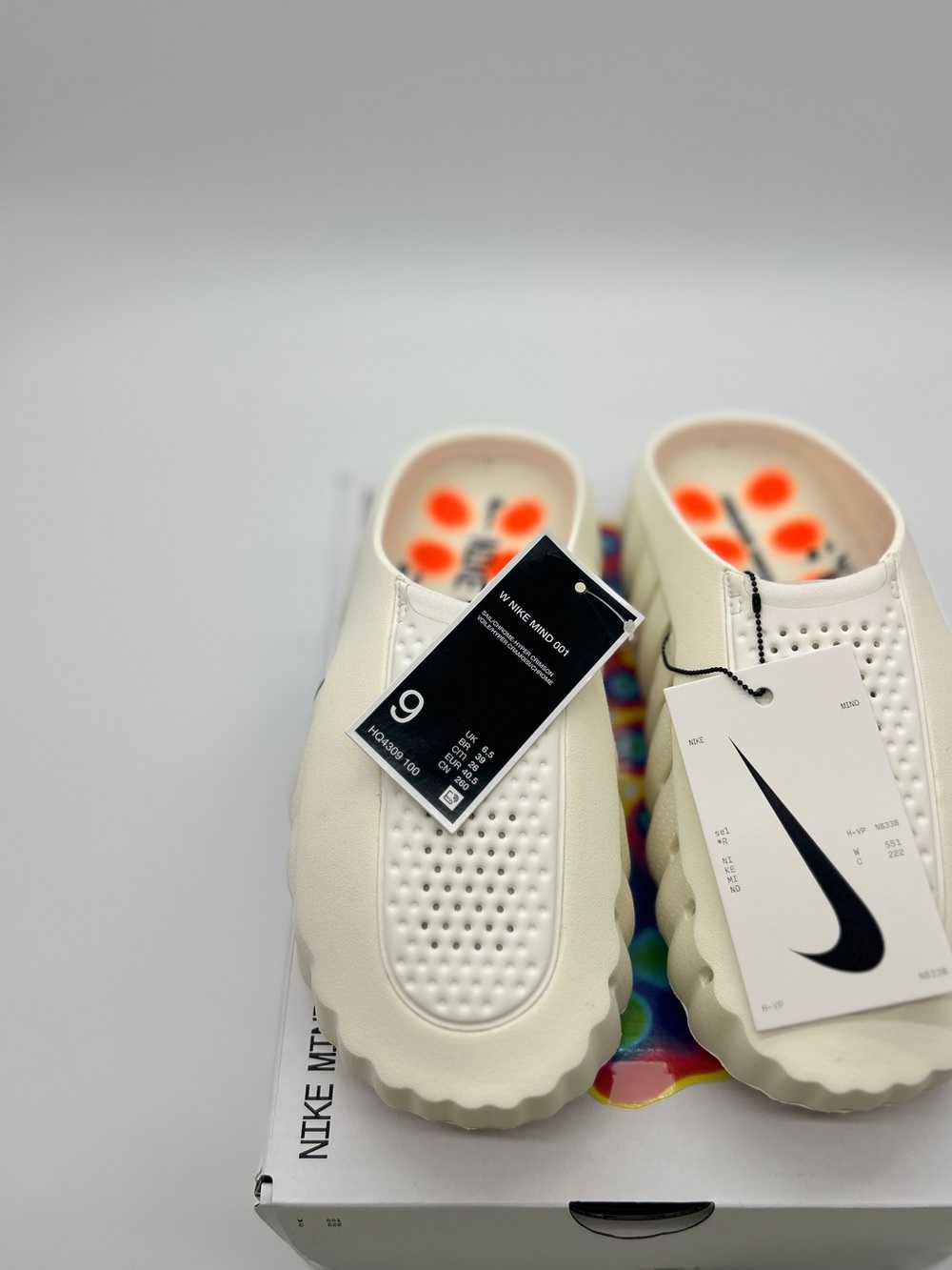 Nike Mind 001 Pregame Mules Slides - Sail Light Bone Cream - Picture 15 of 17